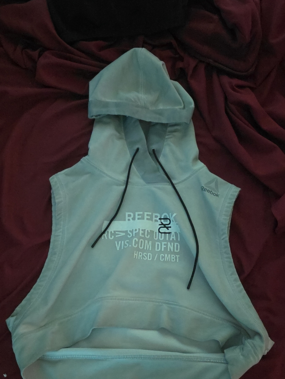 Reebok Sleeveless Cropped Hoodie in Silver/Gray